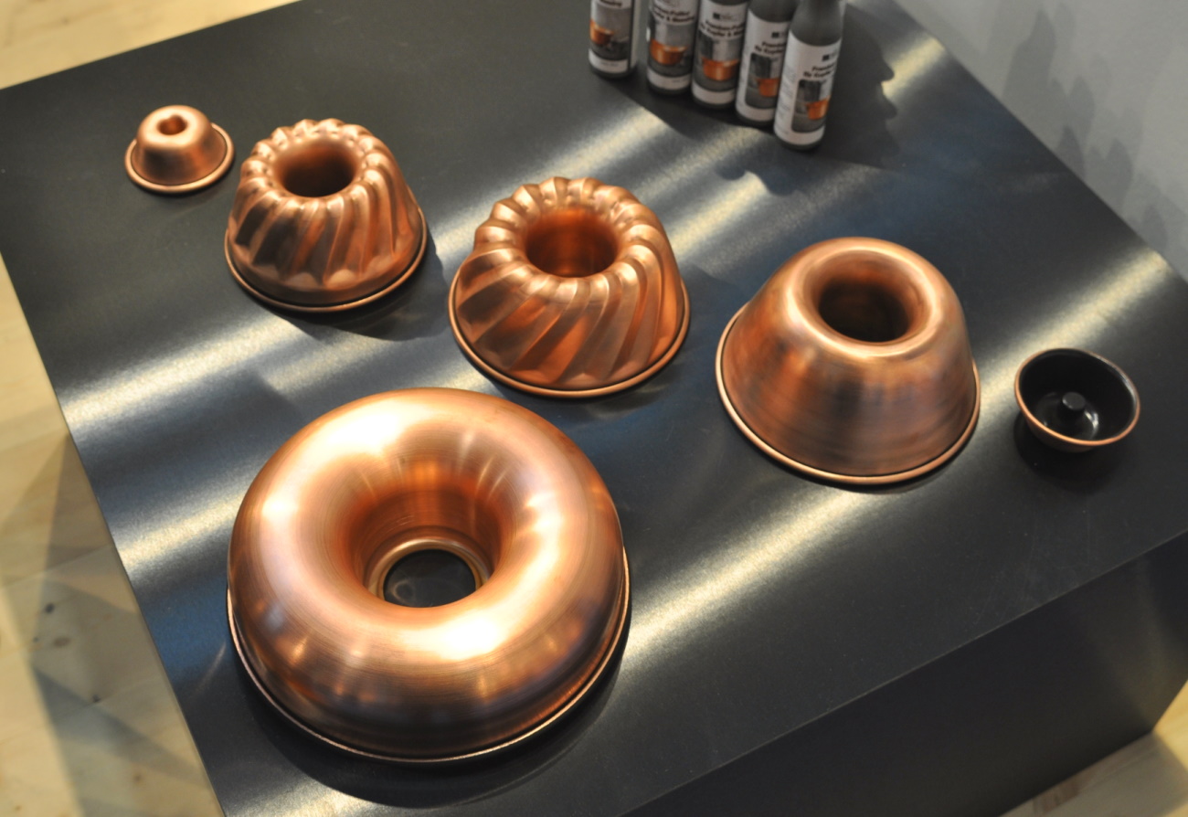 Manufakturen-Blog: Backformen aus Kupfer der Kupfermanufaktur Weyersberg in verschiedenen Formen (Foto: Wigmar Bressel)